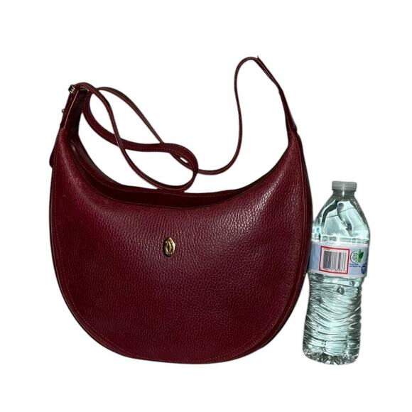 CARTIER Must De Vintage Bordeaux Pebbled Leather Crossbody Shoulder Bag - Picture 9 of 15